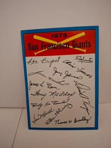 1973 TOPPS TEAM CHECK LIST "SAN FRANCISCO GIANTS" VG - Picture 1 of 4