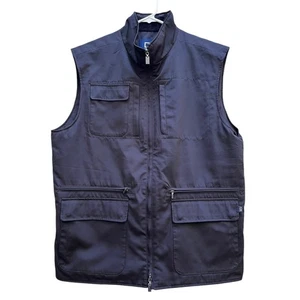 Cutter & Buck Black Utility Vest Multiple Pockets Full Zip Men's Size Large - Picture 1 of 8