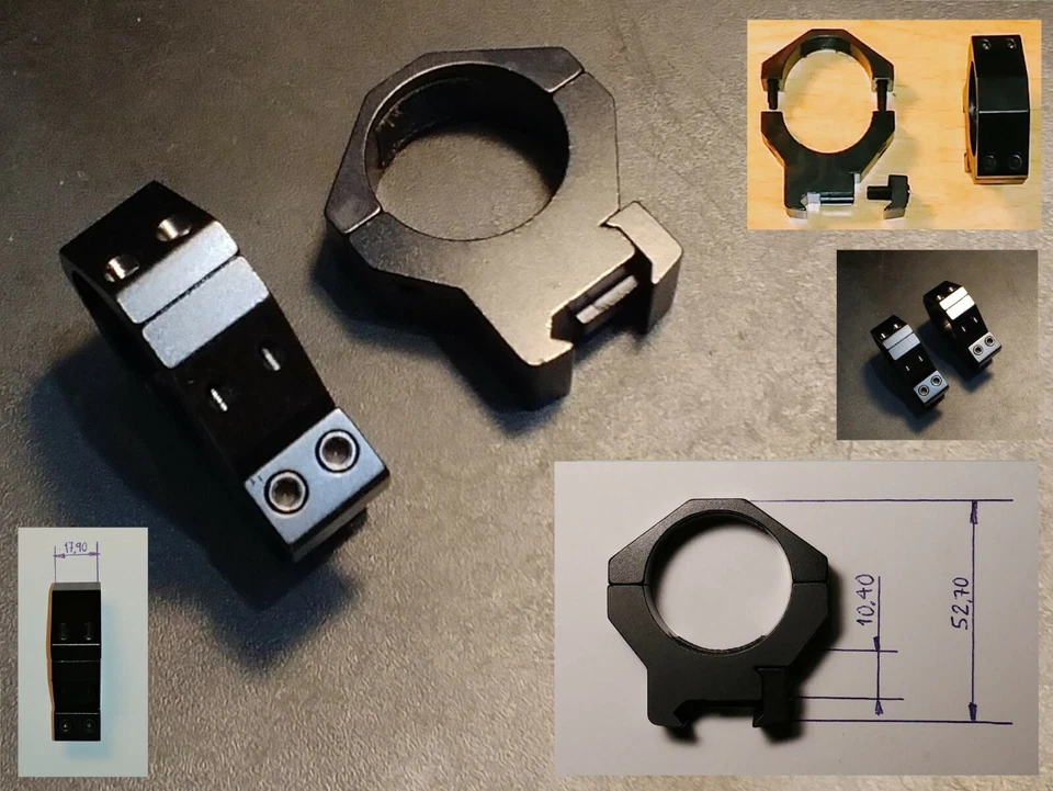 Anillas Bajas/Picatinny para Visores con tubo de 34 mm de diámetro /Caza/Rifles/ - Imagen 1 de 1