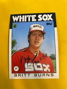 RS6076 1986 Topps #679 Britt Burns WHITE SOX  HAND SIGNED AUTOGRAPH