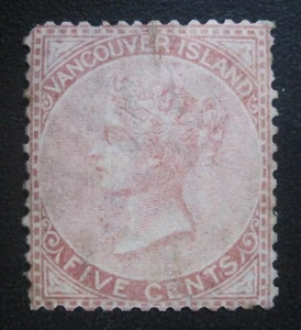 Neuwertig 1865 Vancouver Island British Columbia #5 mit ausgezeichneter Zentrierung MNG - Bild 1 von 2