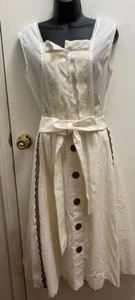 VTG Skirt Blouse + Sash SMALL CREAM Carefree Fashions Arizona Square 70s THEATER - Picture 1 of 12