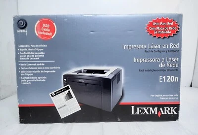 Lexmark E120n Network USB Monochrome Laser Printer Need Toner  - Image 1 of 4