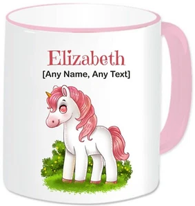 Personalised Unicorn Mug Name Coffee Tea Cup Fun Birthday Gifts For Girls Women - Foto 1 di 18
