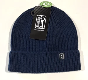 PGA Tour Logo Navy Blue Knit Beanie Golf OS One Size Fits Most Mütze - Bild 1 von 4