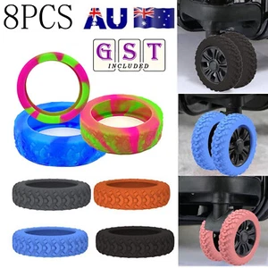 8PCS Silicone Wheel Protection Covers Luggage Extend Suitcase Wheels Lifespan - Picture 1 of 12