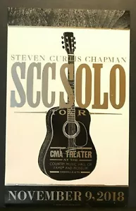 Póster impreso Hatch Show CMA Theater Steven Curtis Chapman 9 de noviembre de 2018 CMHOF - Imagen 1 de 1