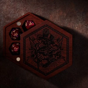 Alquimista | Caja de dados DnD | MADERA CORAZÓN PÚRPURA | Bóveda de dados | Juego de dados DnD - Imagen 1 de 5