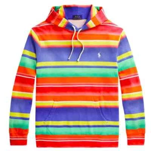 NWT Polo Ralph Lauren Men's SWEATER Hoodie XL L XXL Striped Spa Terry - Picture 1 of 11