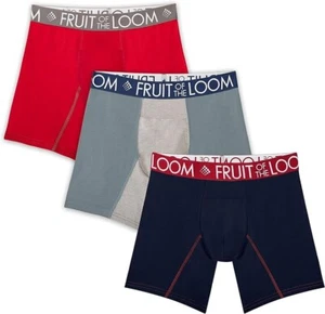 FRUIT OF THE LOOM MENS BREATHABLE PERFORMANCE COOLING BOXER BRIEFS 3 PACK - Picture 1 of 4