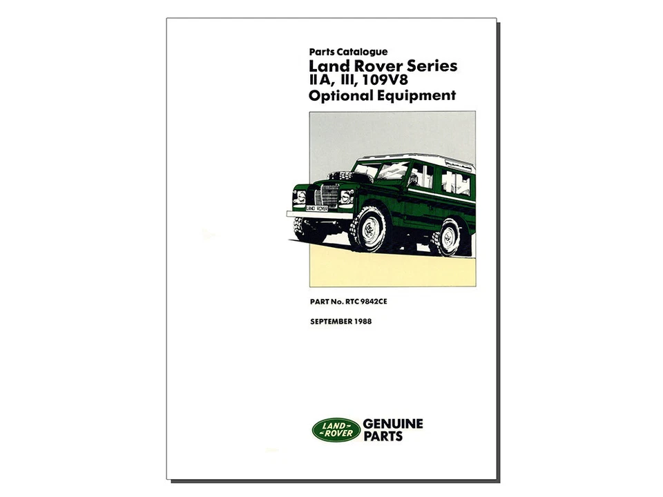 PARTS CATALOGUE RTC9842CE LAND ROVER SERIES 2A, 3 & 109 OPTIONAL EQUIPMENT - Image 1 of 1