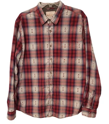 Weatherproof Vintage Western Shirt Plaid Red Button Down Tribal Mens Large EUC  - Image 1 of 4