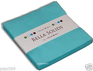 Moda Bella Solids Egg Blue Charm Pack 42 5" 100% Cotton Precut Fabric Squares - Picture 1 of 1