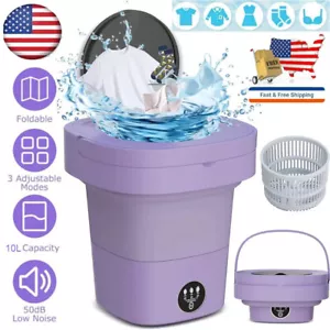 Portable Washing Machine Mini Washer Foldable Washer and Spin Dryer Small Travel - Picture 1 of 12