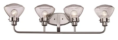 Colorado 4 Light Polished Chrome Seedy Glass Bathroom Vanity Light $342 - Image 1 of 2
