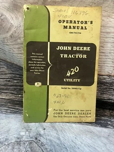 Operator's Manual for John Deere Series 420 Utility Tractors OM-T35-1156 - Picture 1 of 3