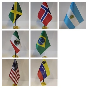AMÉRICA DEL SUR Y DEL NORTE Mesa Escritorio Bandera -EE. UU., CANADÁ, BRASIL, ARGENTINA... - Imagen 1 de 11