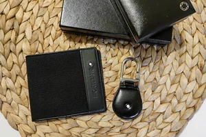 Montblanc NightFlight Leather Collection - Set portafoglio e portachiavi uomo - Foto 1 di 7