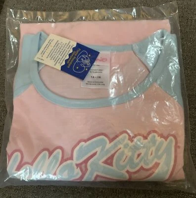 Винтажный новый из старых запасов HELLO KITTY Sanrio девочек ночная рубашка и трусики комплект пижамы XL 14/16 - Изображение 1 из 3