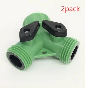 (Confezione da 2) Sdoppiatore Connettore Tubo Giardino Y Connettore 2 Vie Valvole Acqua - Foto 1 di 2