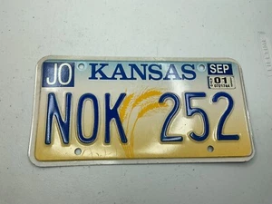 2001 Kansas Wheat License Plate Tag# NOK252 Johnson County Sept - Picture 1 of 2