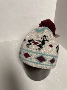 New Pistil Knit Beanie Pom Pom Hat Plum Deer Felt Comfort Band - Picture 1 of 6
