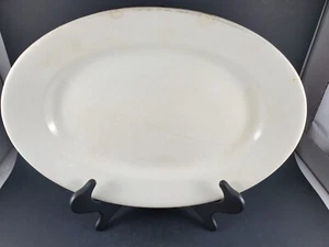Antique pre 1891 J&G Meakin White Ironstone China Oval Platter 14.5"x10" Crazing - Picture 1 of 16