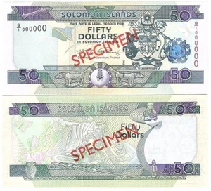 Solomon Islands - 50 Dollars 2009 UNC P. 29bs - Specimen - prefix B/1 Lemberg-Zp - Picture 1 of 1