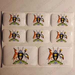 Adesivi Uganda Adesivo Emblema Stemma Uganda Resinati 3D Resinato Resine Vinile - Imagen 1 de 1