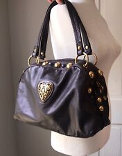 Gucci Brown Leather Babouska Handbag Medium Studded Knight Crest Hobo Tote Bag