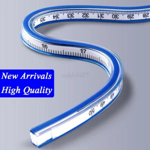 2024 ALL-NEW Flexible Vinyl Plastic French Curve Ruler Drafting Drawing Measure - Picture 1 of 17