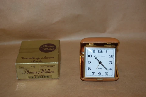 Vintage Phinney Walker Travel Clock PW 206 S & H 2-G4703 Good Condition Cover