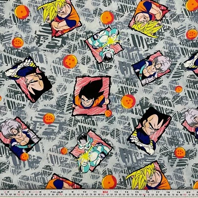 Tela de algodón vintage 2000 Dragonball Z Goku Springs Industries por media yarda Foto 1 de 2