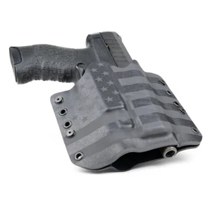 OWB Kydex Holster for Hanguns w/Olight Baldr Mini - USA STEALTH BLACK - Picture 1 of 4