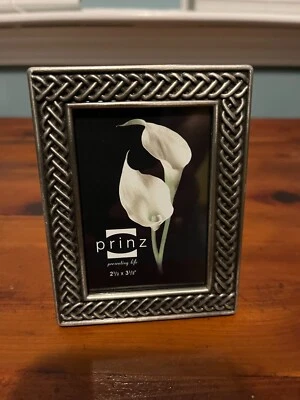 2.5 inch x 3.5 inch  Mini Photo Picture Frame  Pewter Silver - Prinz brand - Image 1 of 3