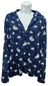 FAT FACE Womens Lovely Shelter Jersey Navy Soft Pyjama Top UK 16 MRRP £29.50 - Picture 1 of 2