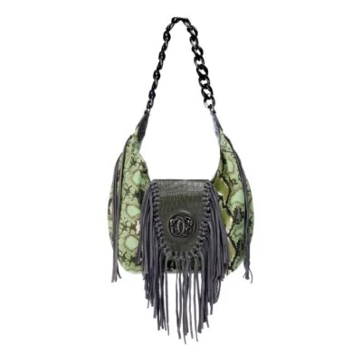 Sharif Legacy Museum Crocodile-Embossed Leather Fringe Hobo-Choose Color- - Image 1 of 4