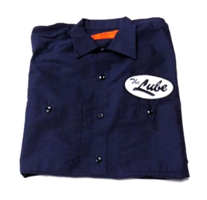 Quaker Steak Lube Restaurant Employee RED KAP Uniform Shirt Blue size Medium - Picture 1 of 9