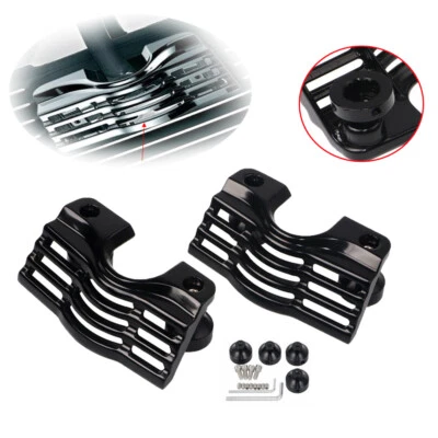 US Finned Slotted Spark Plug Head Covers For Harley Road King Electra Glide FLHX Foto 1 de 4