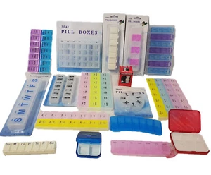7 Tage Pillenspender Medizin Tablette Aufbewahrung Organizer Etui Wochenbox UK - Bild 1 von 26