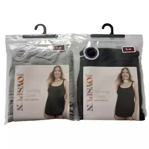 Joyspun Maternity Nursing Cami Women's Size S-M Gray Black Solid Lot of Two New - Picture 1 of 2