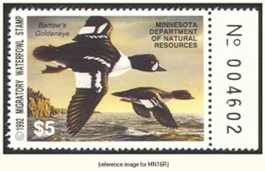 D2K Minnesota Duck Stamp 1992 $5.00 w/rt # tab - Picture 1 of 1