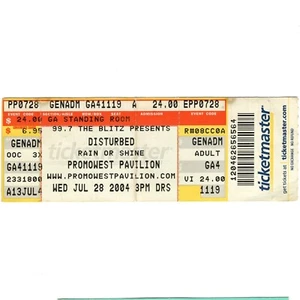 DISTURBED & DAMAGEPLAN & CLUTCH Concert Ticket Stub COLUMBUS OH 7/28/04 PANTERA - Picture 1 of 2