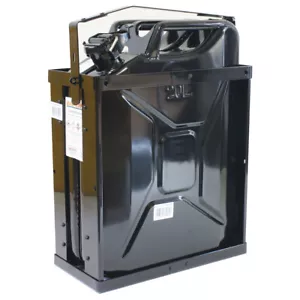 Stahlblechkanister schwarz 20 Liter + Halterung Benzinkanister Reserve-Kanister - Bild 1 von 6