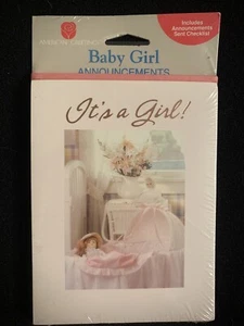 Baby MÄDCHEN Geburtsanzeigen Vintage American Greetings Corp. NEU - Bild 1 von 2