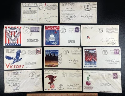Lote de 11 cubiertas de correo ilustradas de la Segunda Guerra Mundial #3 Foto 1 de 4