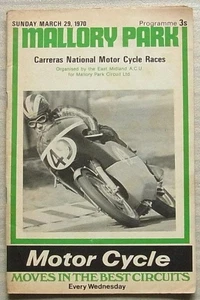 Mallory Park 29. März 1970 Carreras National Motorradrennen offizielles Programm - Bild 1 von 3