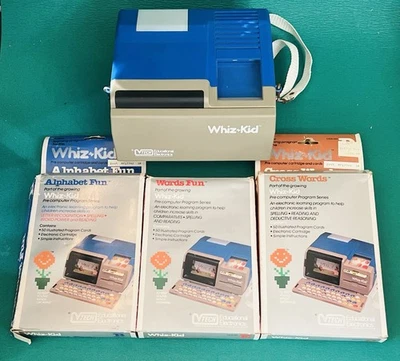 1984 Whiz Kid VTech Electronic Game Console Personal Computer with 3 Cartridges - Image 1 of 4
