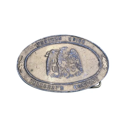 Hebilla de cinturón Lewis Chicago Western Union vintage de latón Foto 1 de 4