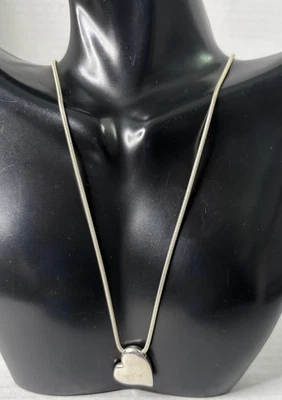 "Collar colgante corazón hinchado plata esterlina 925 Milor Italia minimalista 18"" 12g" Foto 1 de 4